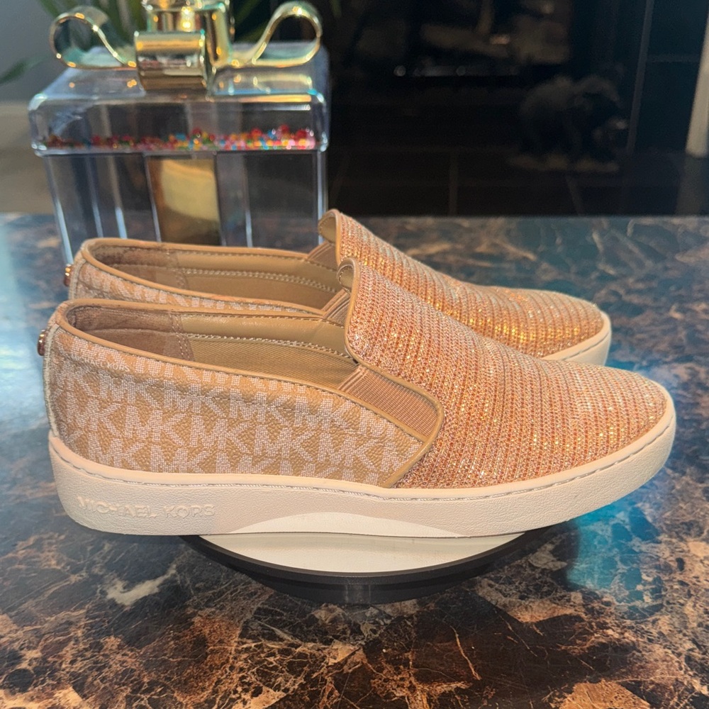 Michael Kors Women’s Keaton Coated Canvas Two-Tone Slip-On Sneakers - Size 6M